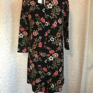 Ann Taylor LOFT Black Floral Dress, XS